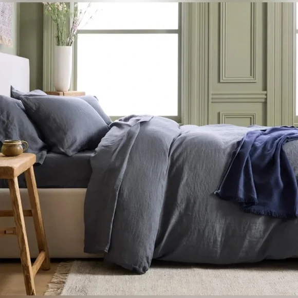 NWOT Quince Full/Queen European Linen Duvet & 2 Standard Shams - NIGHTFALL. - Picture 4 of 8